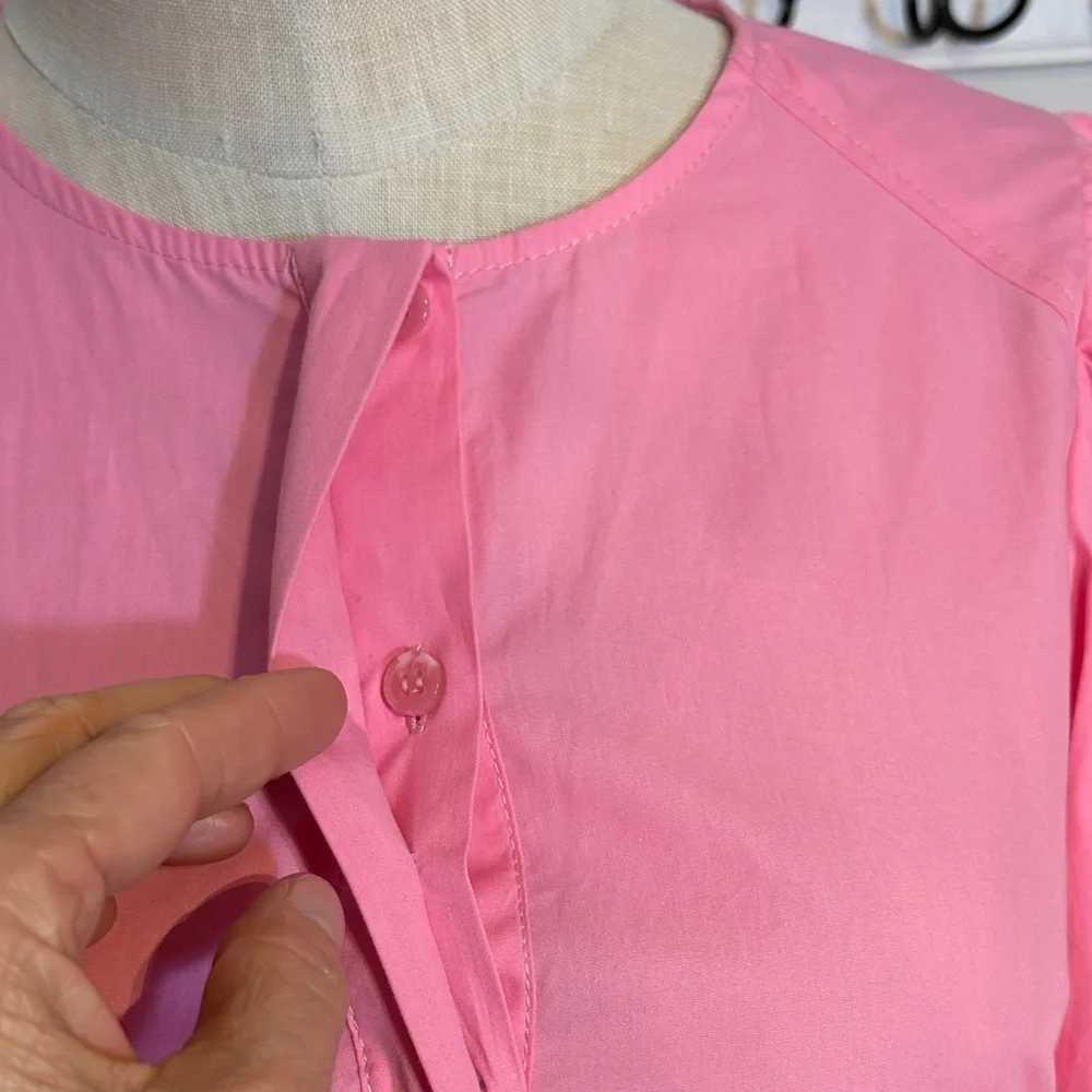 Zara Pink Puff Sleeve Blouse nwt Size Small - Picture 4 of 9